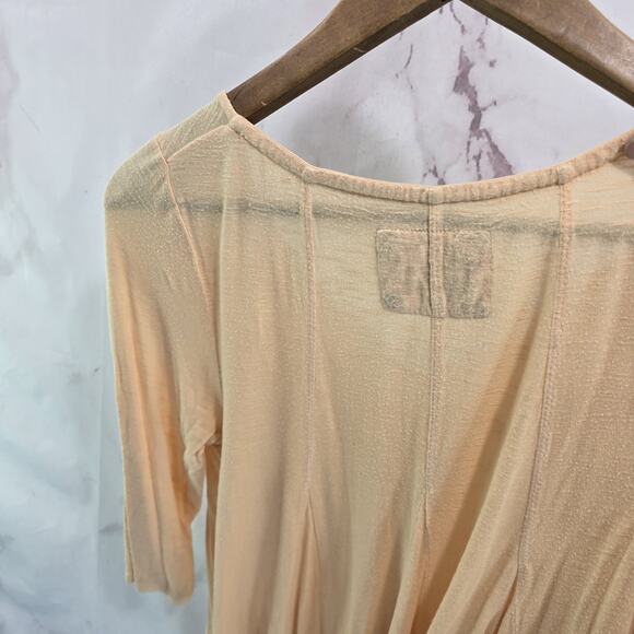 Anthropologie Shirt Womens Small Orange Pastel Long Sleeve Flowy V Deletta - Picture 6 of 11